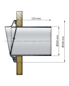 Vetus TRC100S Edelstahl Auspuff-Spiegeldurchführung Ø100 mm Neu